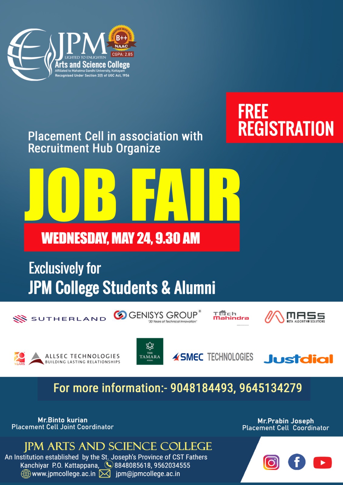 Job Fair exclusively for JPM College Students & Alumni